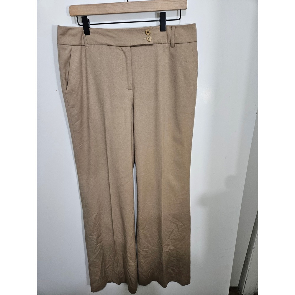Talbots Heritage Tan Camel Wide Leg Dress Pants Trousers Womens Size 10 Office